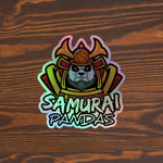 Samurai Pandas Gear Holographic stickers