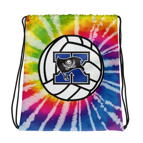 Xenia Buccaneers Collection Volleyball Tie Dye Drawstring bag